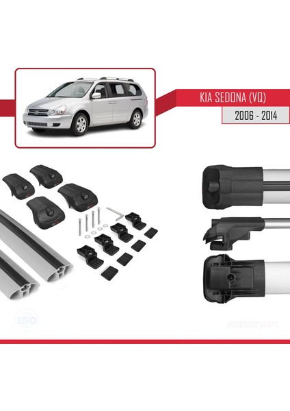Kia Sedona (Vq) 2006-2014 Arası ile Uyumlu Ace-1 Ara Atkı Tavan Barı Gri indirimleri