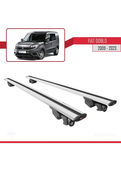 Fiat Doblo 2009 ve Sonrası ile Uyumlu Hook Model Anahtar Kilitli Ara Atkı Tavan Barı Gri fırsatları
