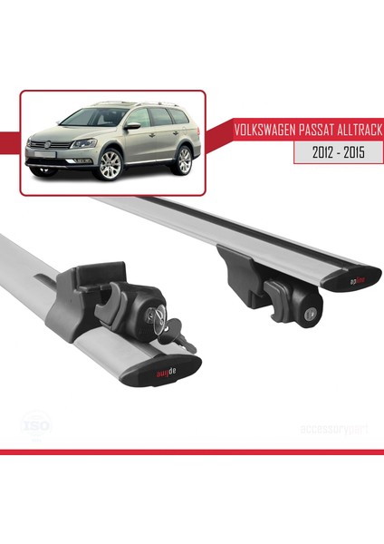 Volkswagen Passat Alltrack 2012-2015 Arası ile Uyumlu Hook Model Anahtar Kilitli Ara Atkı Tavan Barı Gri indirimleri