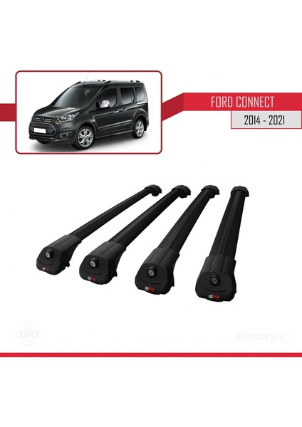 Ford Connect 2014-2021 Arası ile Uyumlu Ace-1 Ara Atkı Tavan Barı Siyah 4 Adet Bar