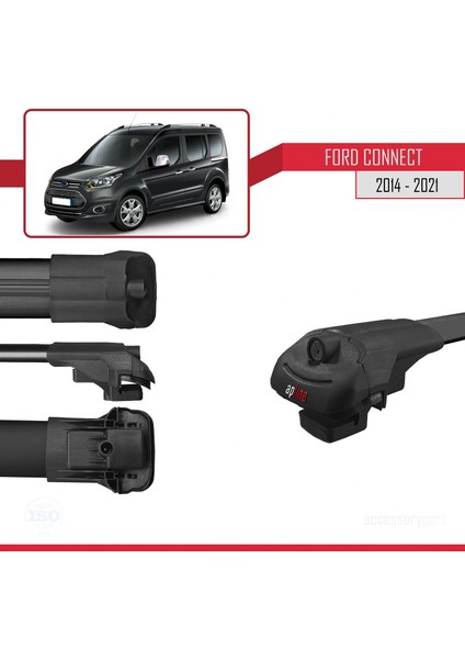 Ford Connect 2014-2021 Arası ile Uyumlu Ace-1 Ara Atkı Tavan Barı Siyah 4 Adet Bar