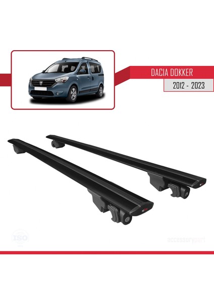 Dacia Dokker 2012 ve Sonrası ile Uyumlu Hook Model Anahtar Kilitli Ara Atkı Tavan Barı Siyah fırsatları