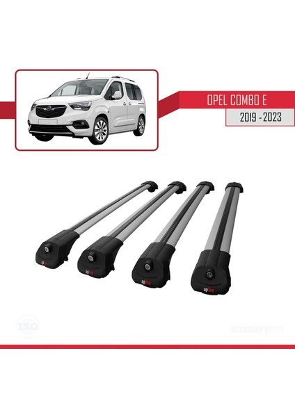 Opel Combo (E) 2019 ve Sonrası ile Uyumlu Ace-1 Ara Atkı Tavan Barı Gri 4 Adet Bar modelleri