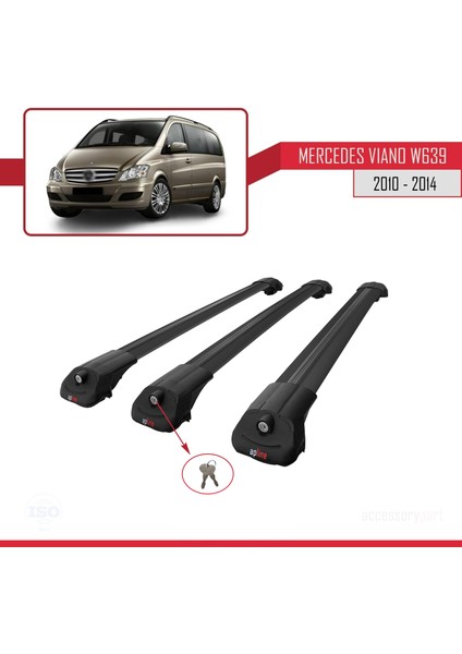Mercedes Viano 2010-2014 Arası ile Uyumlu Ace-1 Ara Atkı Tavan Barı Siyah 3 Adet Bar fırsatları