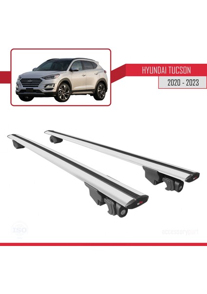 Hyundai Tucson 2020 ve Sonrası ile Uyumlu Hook Model Anahtar Kilitli Ara Atkı Tavan Barı Gri fırsatları