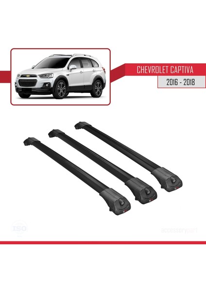 Chevrolet Captiva 2016-2018 Arası ile Uyumlu Ace-1 Ara Atkı Tavan Barı Siyah 3 Adet Bar modelleri