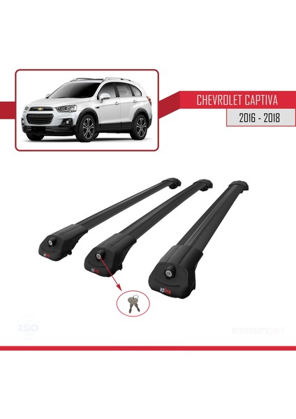 Chevrolet Captiva 2016-2018 Arası ile Uyumlu Ace-1 Ara Atkı Tavan Barı Siyah 3 Adet Bar fırsatları