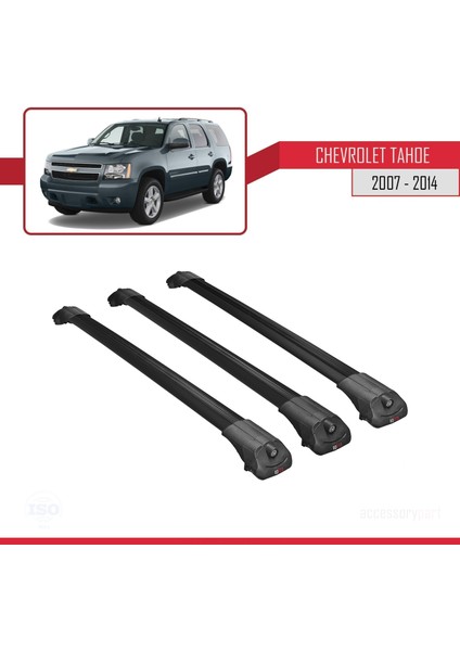 Chevrolet Tahoe 2007-2014 Arası ile Uyumlu Ace-1 Ara Atkı Tavan Barı Siyah 3 Adet Bar