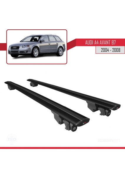 Audi A4 (B7) Avant 2004-2008 Arası ile Uyumlu Hook Model Anahtar Kilitli Ara Atkı Tavan Barı Siyah fırsatları