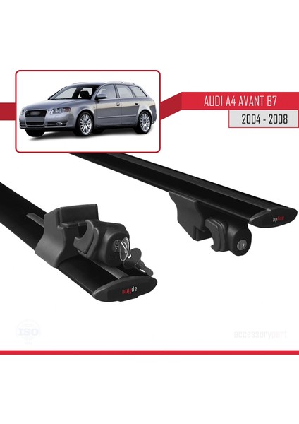 Audi A4 (B7) Avant 2004-2008 Arası ile Uyumlu Hook Model Anahtar Kilitli Ara Atkı Tavan Barı Siyah indirimleri