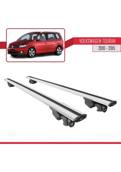 Volkswagen Touran 2010-2015 Arası ile Uyumlu Hook Model Anahtar Kilitli Ara Atkı Tavan Barı Gri fırsatları