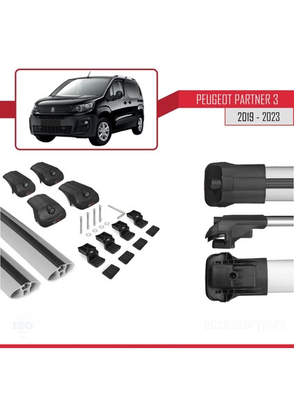 Peugeot Partner 2019 ve Sonrası ile Uyumlu Ace-1 Ara Atkı Tavan Barı Gri indirimleri