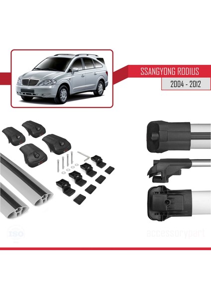 Ssangyong Rodius 2004-2012 Arası ile Uyumlu Ace-1 Ara Atkı Tavan Barı Gri