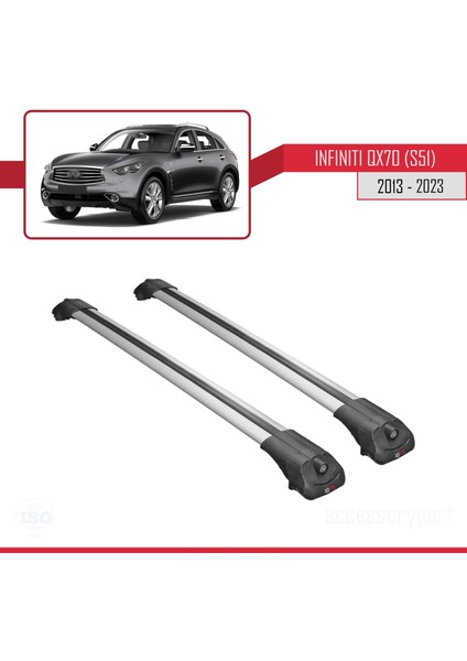 Infiniti QX70 S51 2013 ve Sonrası ile Uyumlu Ace-1 Ara Atkı Tavan Barı Gri modelleri