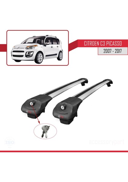 Citroen C3 Picasso 2007 - 2017 Arası ile Uyumlu Ace-1 Ara Atkı Tavan Barı Gri fırsatları