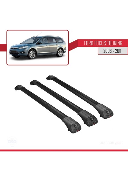Ford Focus Tourıng 2008-2011 Arası ile Uyumlu Ace-1 Ara Atkı Tavan Barı Siyah 3 Adet Bar modelleri