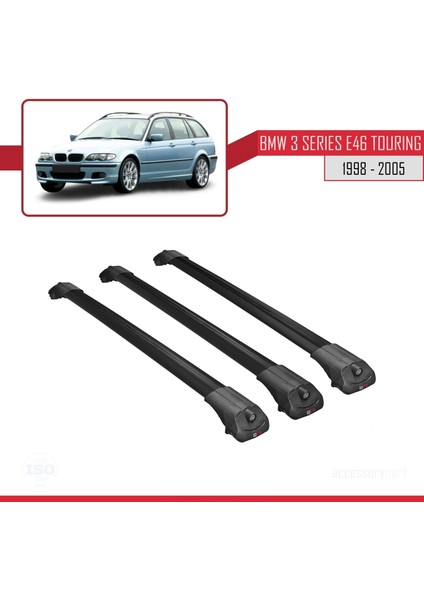 Bmw 3 Serisi (E46) Tourıng 1998-2005 Arası ile Uyumlu Ace-1 Ara Atkı Tavan Barı Siyah 3 Adet Bar modelleri