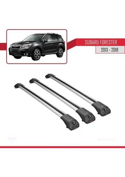 Subaru Forester 2013-2018 Arası ile Uyumlu Ace-1 Ara Atkı Tavan Barı Gri 3 Adet Bar modelleri