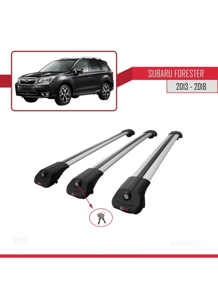 Subaru Forester 2013-2018 Arası ile Uyumlu Ace-1 Ara Atkı Tavan Barı Gri 3 Adet Bar fırsatları
