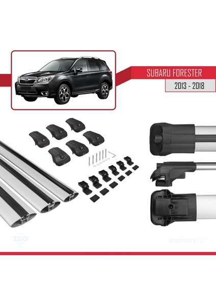 Subaru Forester 2013-2018 Arası ile Uyumlu Ace-1 Ara Atkı Tavan Barı Gri 3 Adet Bar indirimleri