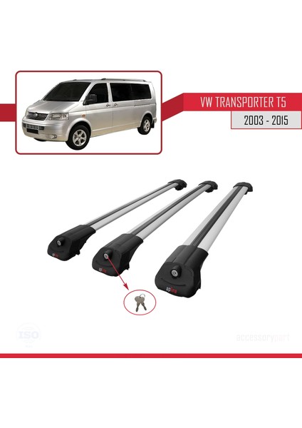 Volkswagen (T5) 2003-2015 Arası ile Uyumlu Ace-1 Ara Atkı Tavan Barı Gri 3 Adet Bar fırsatları