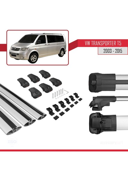 Volkswagen (T5) 2003-2015 Arası ile Uyumlu Ace-1 Ara Atkı Tavan Barı Gri 3 Adet Bar indirimleri