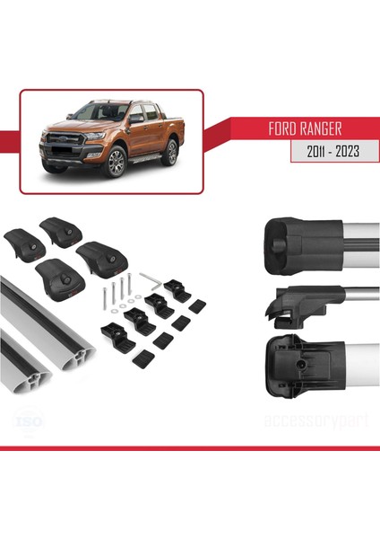 Ford Ranger 2011 ve Sonrası ile Uyumlu Ace-1 Ara Atkı Tavan Barı Gri indirimleri
