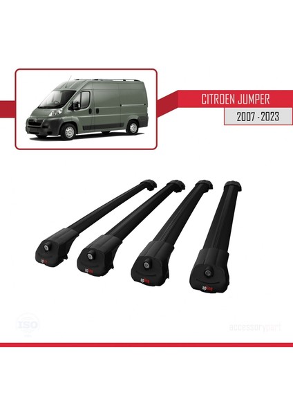 Citroen Jumper 2007 ve Sonrası ile Uyumlu Ace-1 Ara Atkı Tavan Barı Siyah 4 Adet Bar modelleri