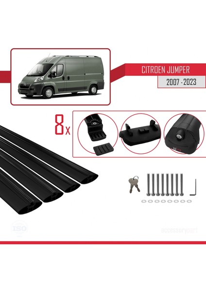 Citroen Jumper 2007 ve Sonrası ile Uyumlu Ace-1 Ara Atkı Tavan Barı Siyah 4 Adet Bar indirimleri