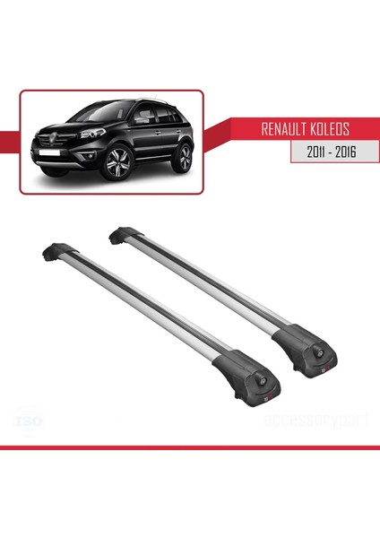 Renault Koleos 2011-2016 Arası ile Uyumlu Ace-1 Ara Atkı Tavan Barı Gri modelleri