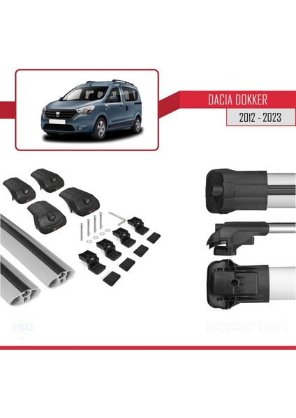 Dacia Dokker 2012 ve Sonrası ile Uyumlu Ace-1 Ara Atkı Tavan Barı Gri indirimleri