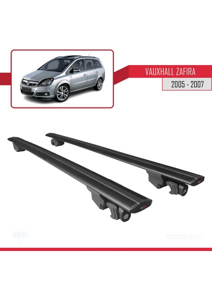 Vauxhall Zafira 2005-2007 Arası ile Uyumlu Hook Model Anahtar Kilitli Ara Atkı Tavan Barı Siyah fırsatları