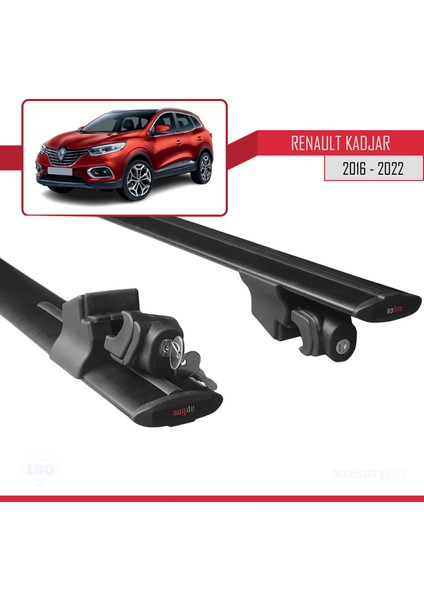 Renault Kadjar 2016-2022 Arası ile Uyumlu Hook Model Anahtar Kilitli Ara Atkı Tavan Barı Siyah indirimleri