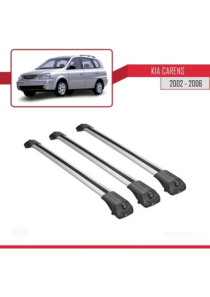 Kia Carens 2002-2006 Arası ile Uyumlu Ace-1 Ara Atkı Tavan Barı Gri 3 Adet Bar modelleri