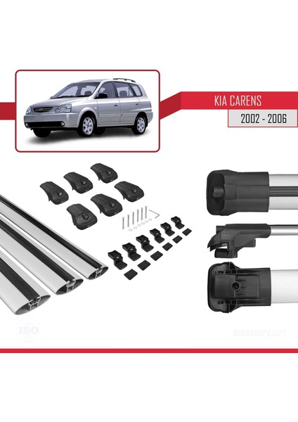 Kia Carens 2002-2006 Arası ile Uyumlu Ace-1 Ara Atkı Tavan Barı Gri 3 Adet Bar indirimleri