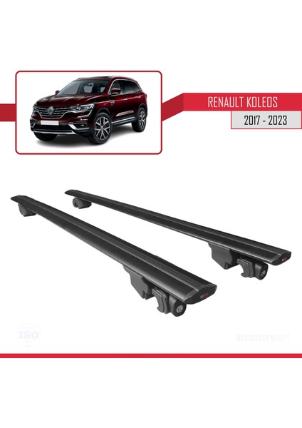Renault Koleos 2017 ve Sonrası ile Uyumlu Hook Model Anahtar Kilitli Ara Atkı Tavan Barı Siyah fırsatları