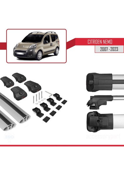 Citroen Nemo 2007 ve Sonrası ile Uyumlu Ace-1 Ara Atkı Tavan Barı Gri indirimleri