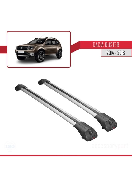Dacia Duster 2014-2018 Arası ile Uyumlu Ace-1 Ara Atkı Tavan Barı Gri