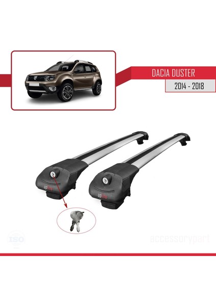 Dacia Duster 2014-2018 Arası ile Uyumlu Ace-1 Ara Atkı Tavan Barı Gri