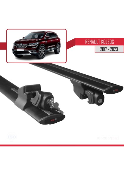 Renault Koleos 2017 ve Sonrası ile Uyumlu Hook Model Anahtar Kilitli Ara Atkı Tavan Barı Siyah indirimleri