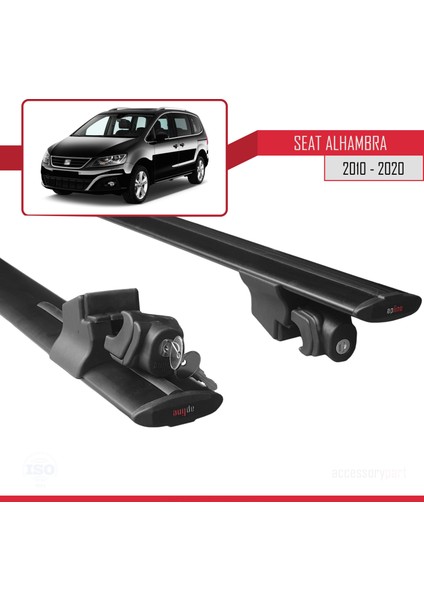Seat Alhambra 2010-2020 Arası ile Uyumlu Hook Model Anahtar Kilitli Ara Atkı Tavan Barı Siyah indirimleri