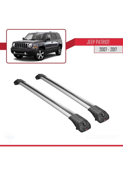 Jeep Patriot 2007-2017 Arası ile Uyumlu Ace-1 Ara Atkı Tavan Barı Gri modelleri