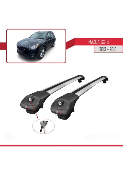 Mazda Cx-5 2013-2018 Arası ile Uyumlu Ace-1 Ara Atkı Tavan Barı Gri fırsatları