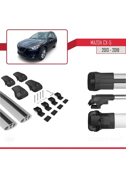 Mazda Cx-5 2013-2018 Arası ile Uyumlu Ace-1 Ara Atkı Tavan Barı Gri indirimleri