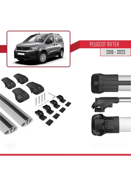 Peugeot Rifter 2019 ve Sonrası ile Uyumlu Ace-1 Ara Atkı Tavan Barı Gri indirimleri