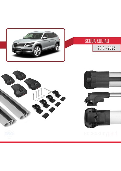 Skoda Kodiaq 2016 ve Sonrası ile Uyumlu Ace-1 Ara Atkı Tavan Barı Gri indirimleri