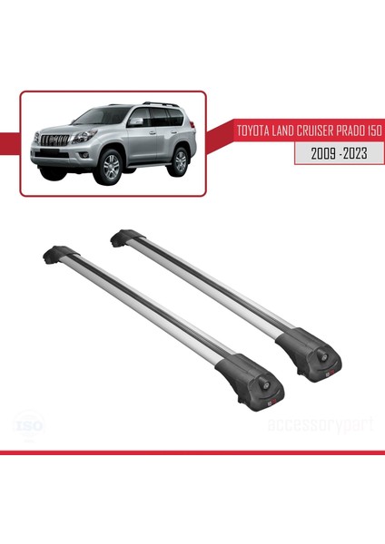 Toyota Land Cruiser Prado (J150) 2009 ve Sonrası ile Uyumlu Ace-1 Ara Atkı Tavan Barı Gri modelleri