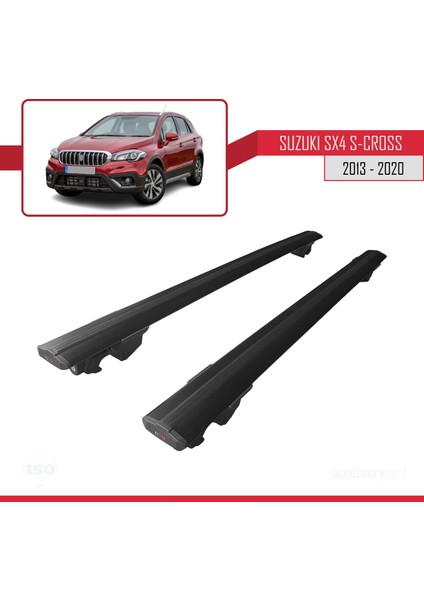 Suzuki Sx4 S-Cross 2013-2020 Arası ile Uyumlu Hook Model Anahtar Kilitli Ara Atkı Tavan Barı Siyah modelleri