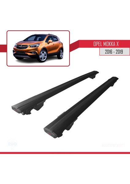 Opel Mokka x 2016-2019 Arası ile Uyumlu Hook Model Anahtar Kilitli Ara Atkı Tavan Barı Siyah modelleri