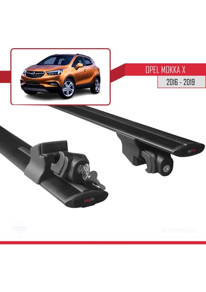Opel Mokka x 2016-2019 Arası ile Uyumlu Hook Model Anahtar Kilitli Ara Atkı Tavan Barı Siyah indirimleri